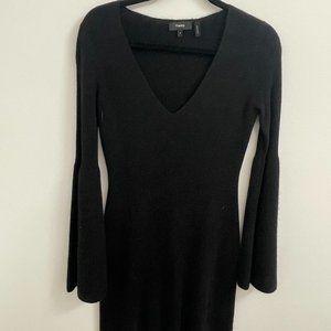 Black Dress with Flare Sleeves